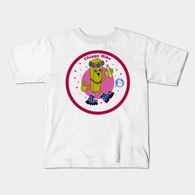 Mrs Chippy Hike Badge Kids T-Shirt by PaletteDesigns